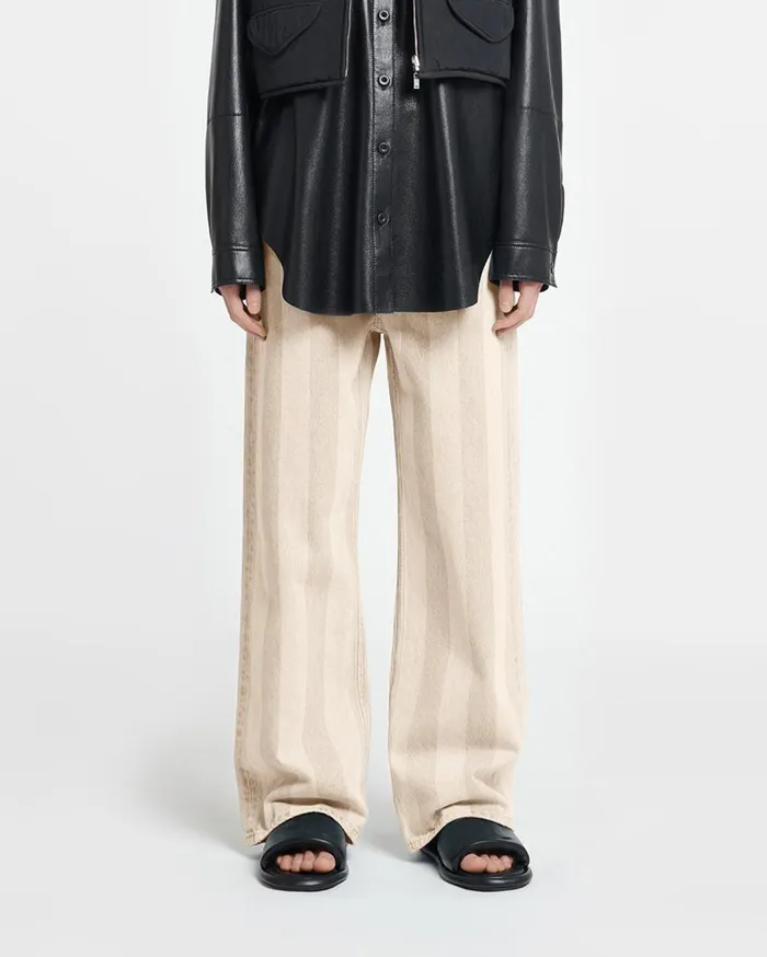 Josine Striped WideLeg Jeans Creme Women Nanushka Pants