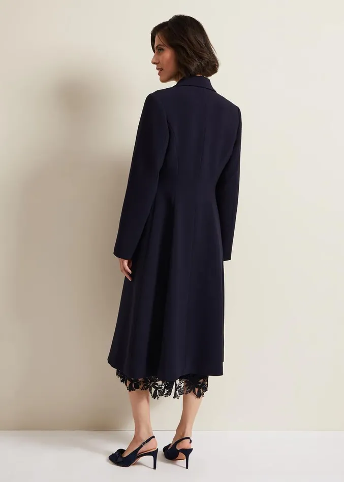 Juliette Crepe Coat Navy Women Phase Eight Coats