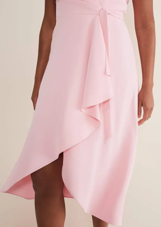 Julissa Sleeveless Ruffle Wrap Midi Dress Soft Pink Women Phase Eight Dresses Julissa Sleeveless Ruffle Wrap Midi Dress Soft Pink Women Phase Eight Dresses