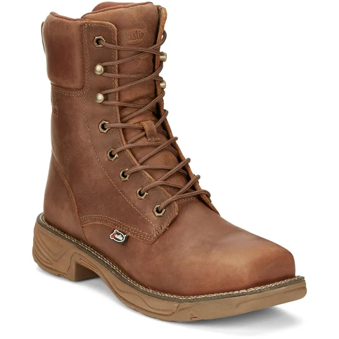 Justin Boots 8034 Rush Nano Composite Waterproof LaceUp Work Boot Barley Brown brown Men Work