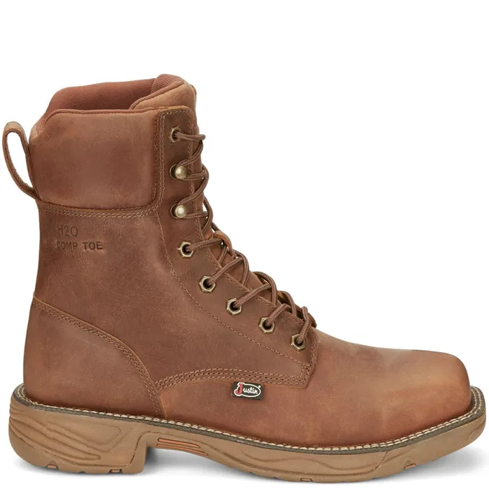 Justin Boots 8034 Rush Nano Composite Waterproof LaceUp Work Boot Barley Brown brown Men Work