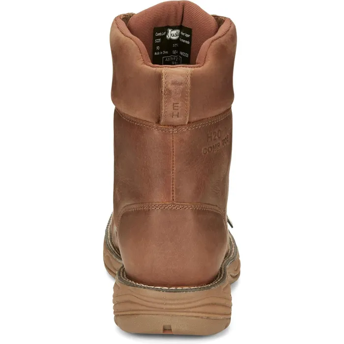 Justin Boots 8034 Rush Nano Composite Waterproof LaceUp Work Boot Barley Brown brown Men Work