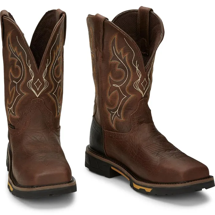 Justin Boots Joist 11034 Waterproof Composite Toe Work Boot Aged Brown brown Men Work