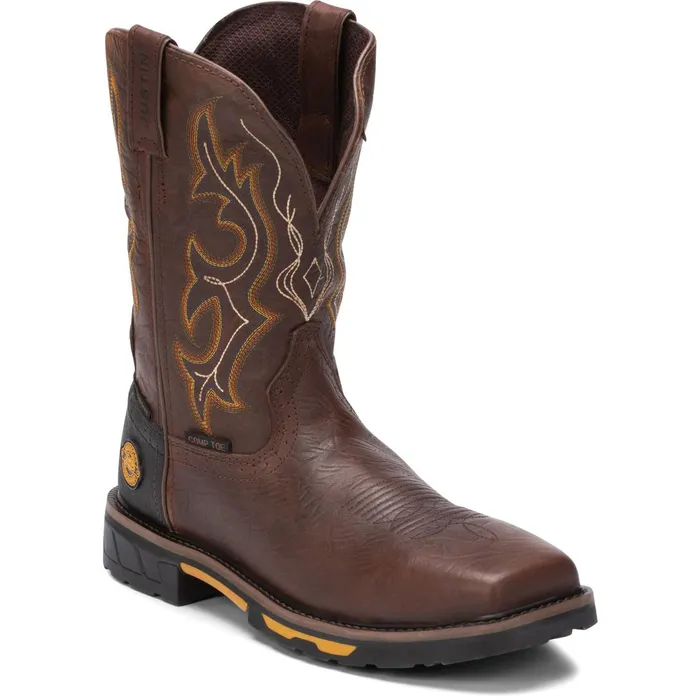 Justin Boots Joist 11034 Waterproof Composite Toe Work Boot Aged Brown brown Men Work