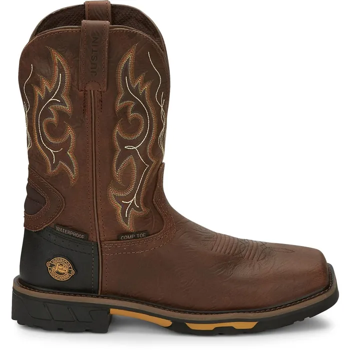 Justin Boots Joist 11034 Waterproof Composite Toe Work Boot Aged Brown brown Men Work