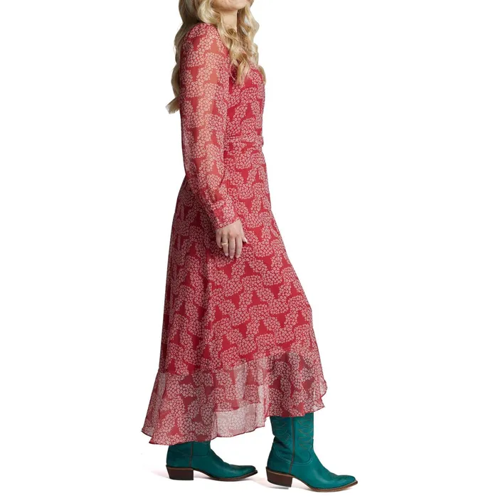 Justin Boots Justin Wrap Maxi Dress Red Women Dresses and Skirts