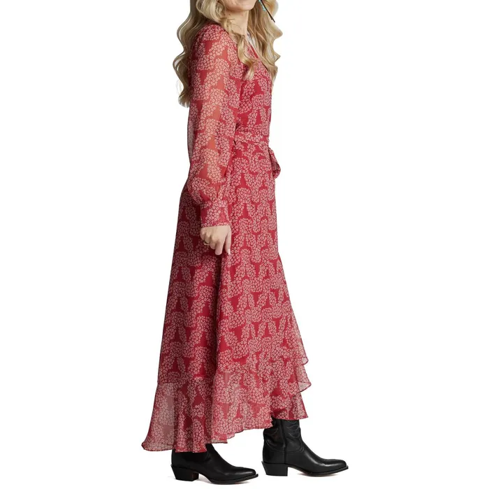 Justin Boots Justin Wrap Maxi Dress Red Women Dresses and Skirts