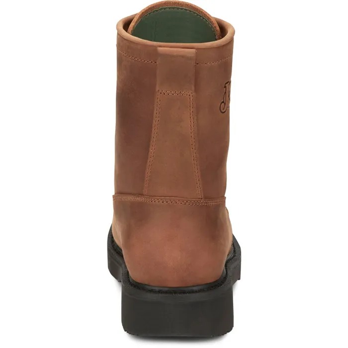 Justin Boots Livestock 8 LaceUp Round Steel Toe Aged Brown brown Men Work