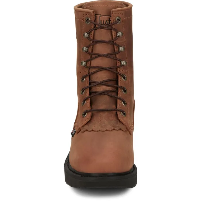 Justin Boots Livestock 8 LaceUp Round Steel Toe Aged Brown brown Men Work
