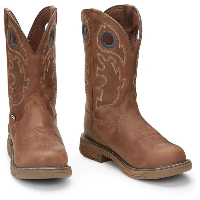 Justin Boots Rush 11034 Nano Composite Toe Waterproof Work Boot Barley Brown brown Men Work