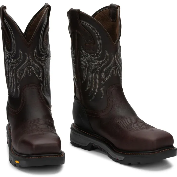 Justin Boots Warhawk 11034 Nano Composite Toe Waterproof Work Boot Briar Brown brown Men Work