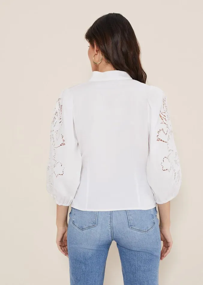 Kacey Broderie Blouse White Women Phase Eight Shirts and Blouses