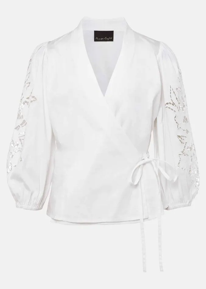 Kacey Broderie Blouse White Women Phase Eight Shirts and Blouses