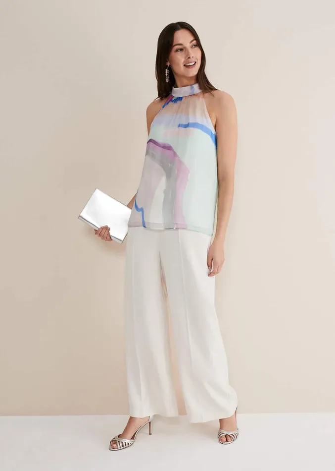 Kadie Silk Abstract Halter Neck Top Pastelsmulti Women Phase Eight Shirts and Blouses Kadie Silk Abstract Halter Neck Top Pastelsmulti Women Phase Eight Shirts and Blouses