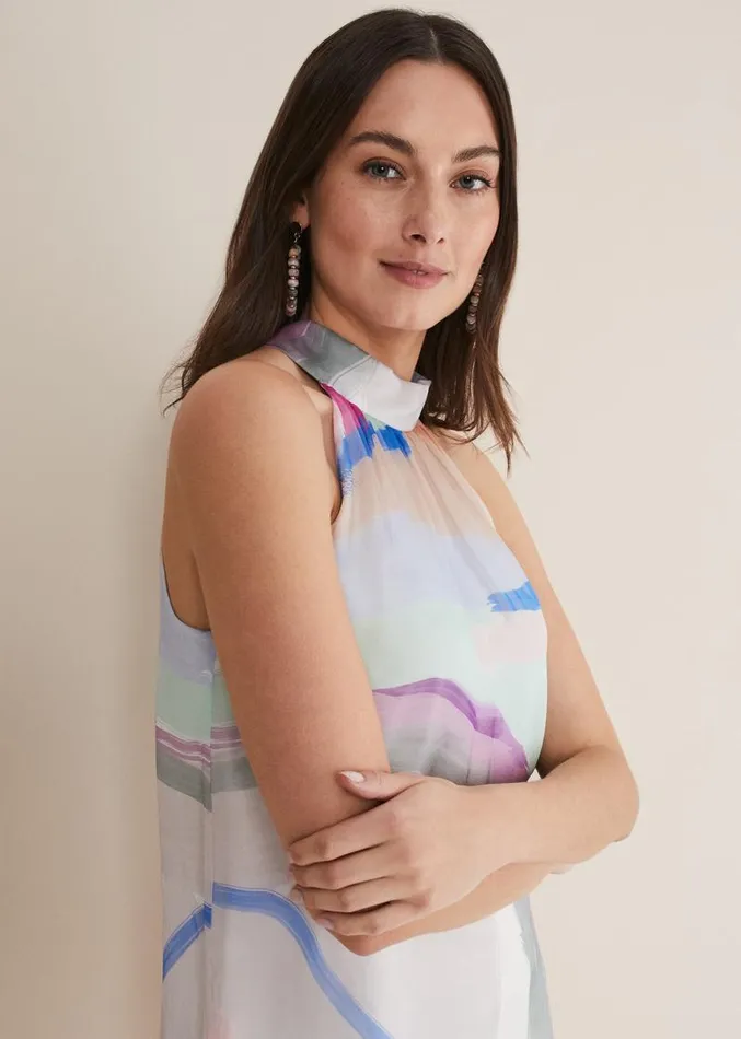 Kadie Silk Abstract Halter Neck Top Pastelsmulti Women Phase Eight Shirts and Blouses Kadie Silk Abstract Halter Neck Top Pastelsmulti Women Phase Eight Shirts and Blouses