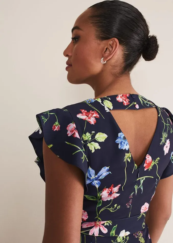 Kallie Floral Wide Leg Jumpsuit Navymulti Women Phase Eight Dresses
