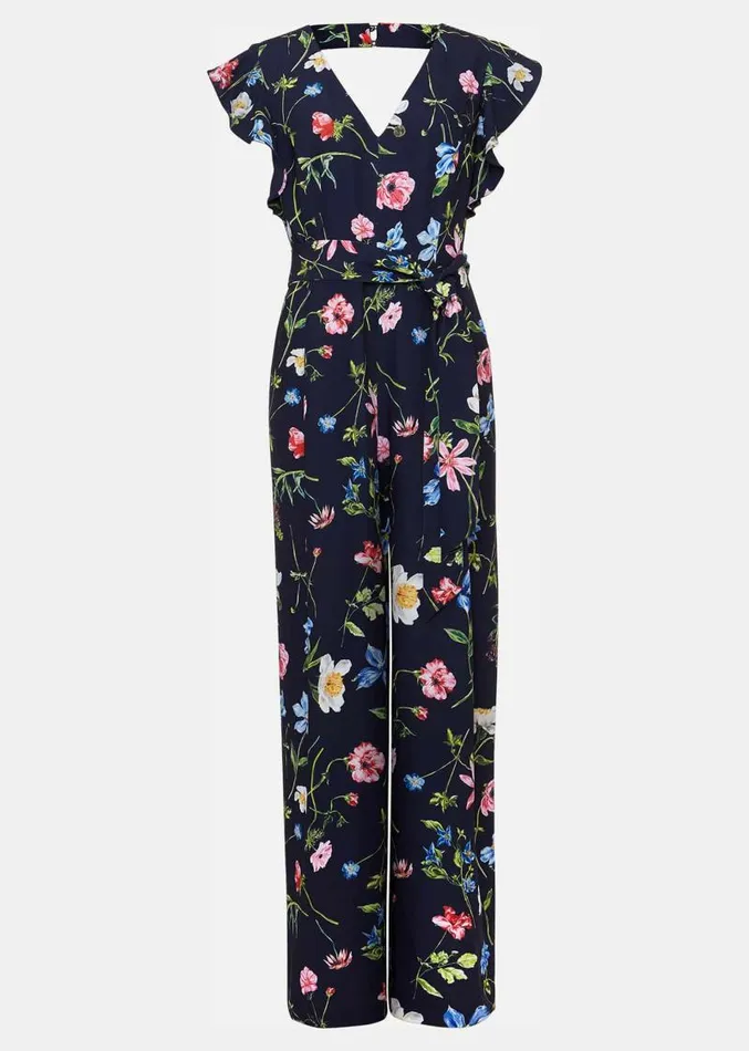 Kallie Floral Wide Leg Jumpsuit Navymulti Women Phase Eight Dresses