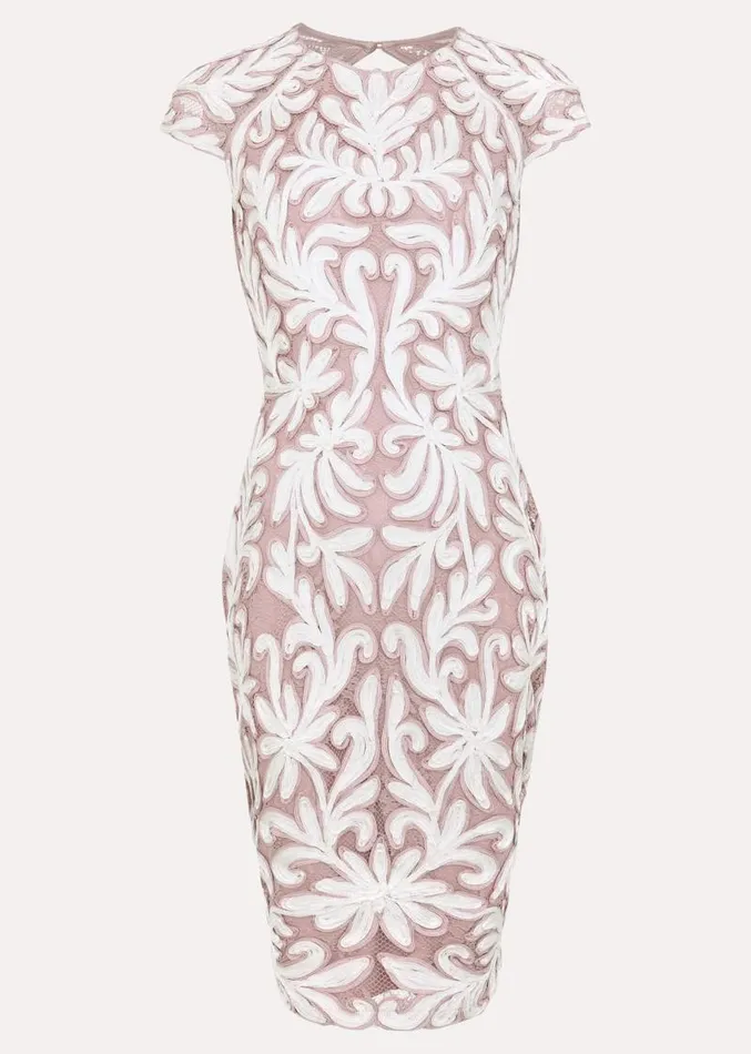 Karima Tapework Dress Pale Pink Women Phase Eight Dresses