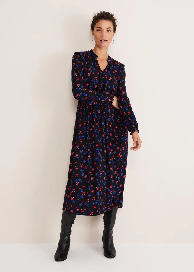 Karleen Ditsy Midi Dress Multinavy Women Phase Eight Dresses