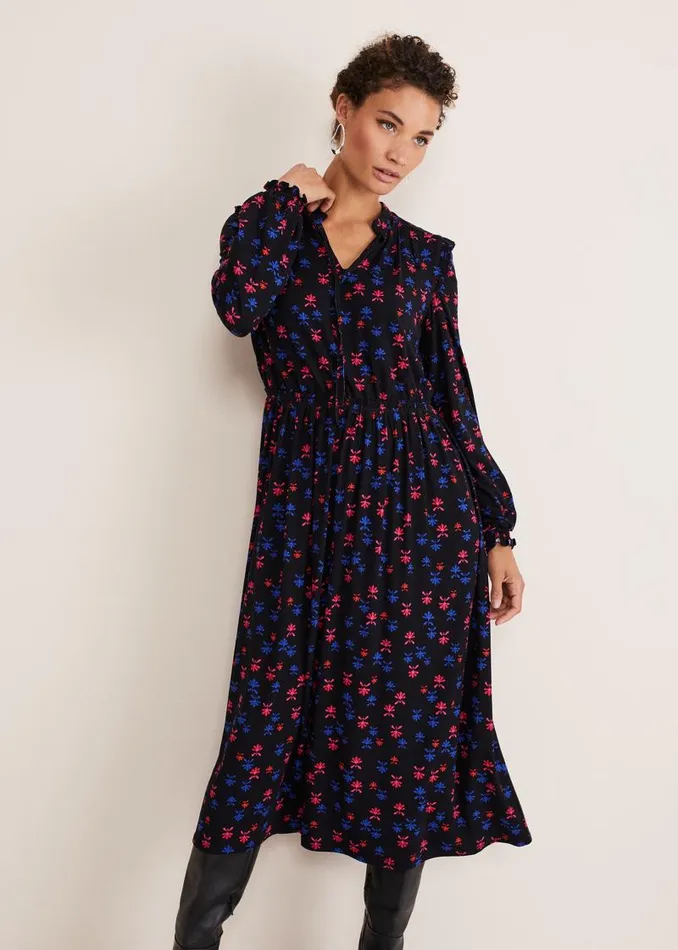 Karleen Ditsy Midi Dress Multinavy Women Phase Eight Dresses