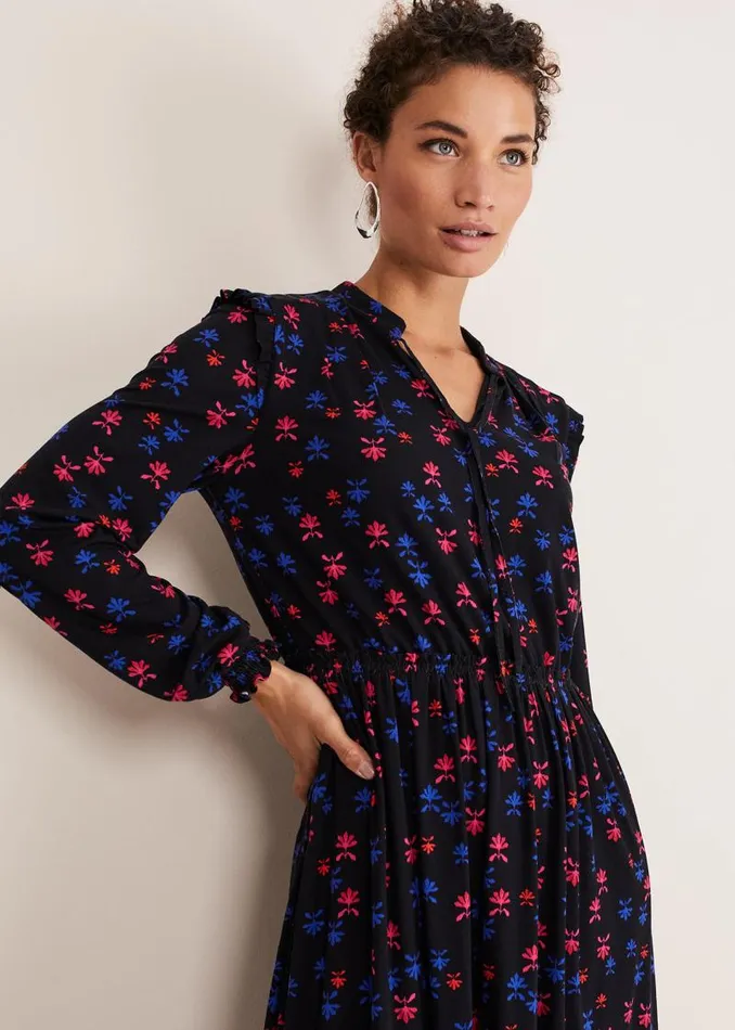Karleen Ditsy Midi Dress Multinavy Women Phase Eight Dresses