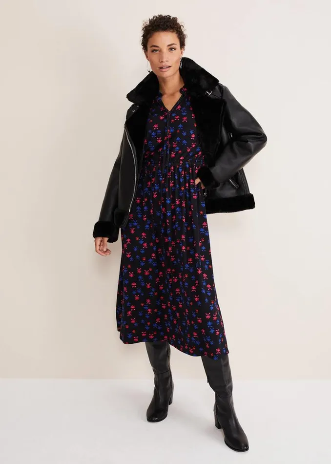 Karleen Ditsy Midi Dress Multinavy Women Phase Eight Dresses