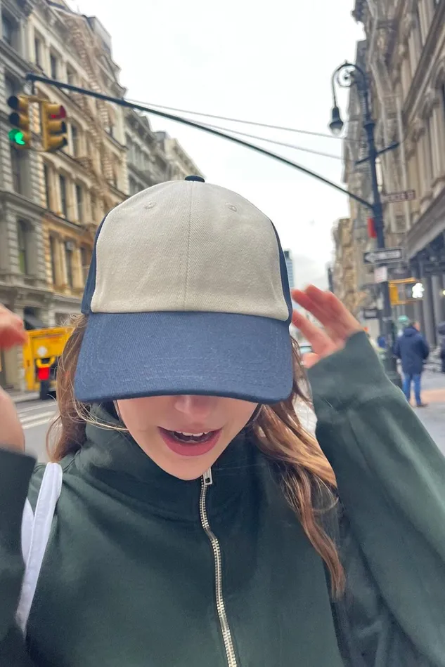 Katherine Navy Colorblock Baseball Cap Classic Navy Women Brandy Melville Hats and Caps