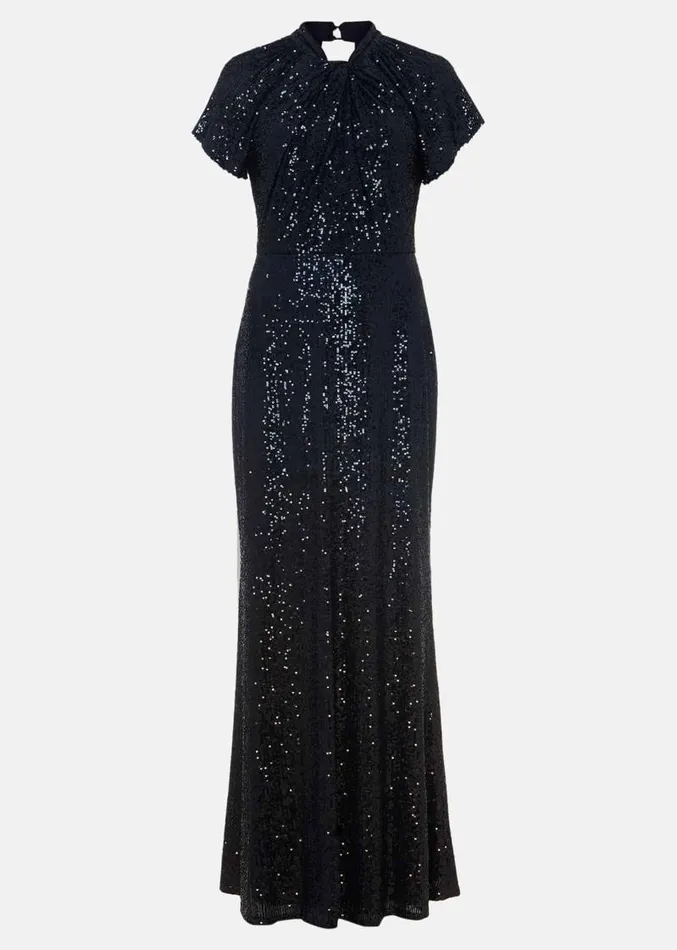 Kayla Sequin Ombre Maxi Dress Navy Women Phase Eight Dresses