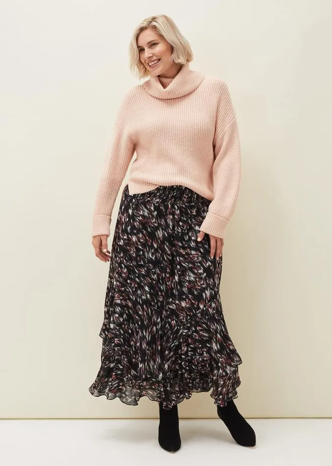 Kayley Abstract Print Maxi Skirt Navymulti Women Phase Eight Skirts