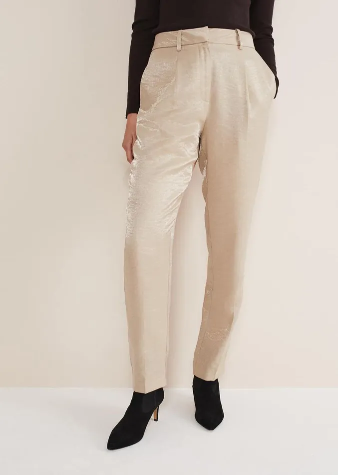 Kehlani Shimmer Peg Trouser CoOrd Champagne Women Phase Eight Trousers