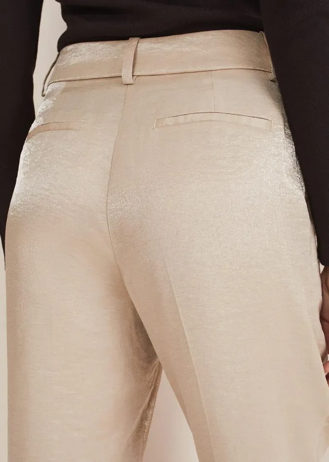 Kehlani Shimmer Peg Trouser CoOrd Champagne Women Phase Eight Trousers