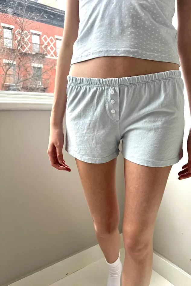 Keira Striped Shorts Lightblue Women Brandy Melville Intimates