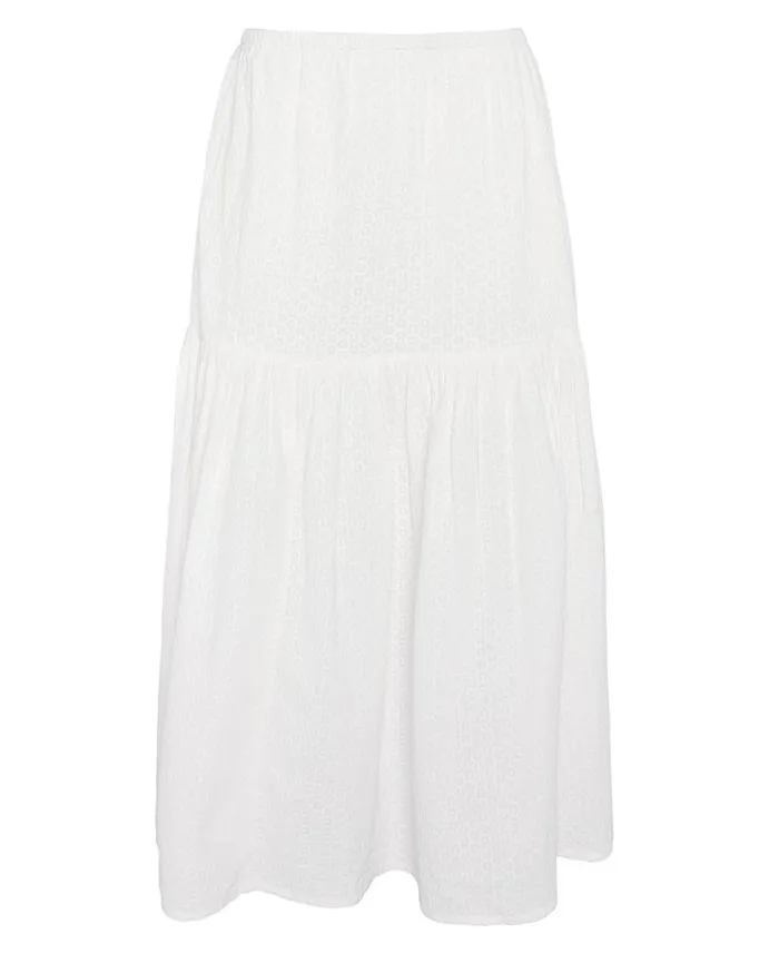 Kelley Midi Skirt Classic White Women Barbour Dresses and Skirts