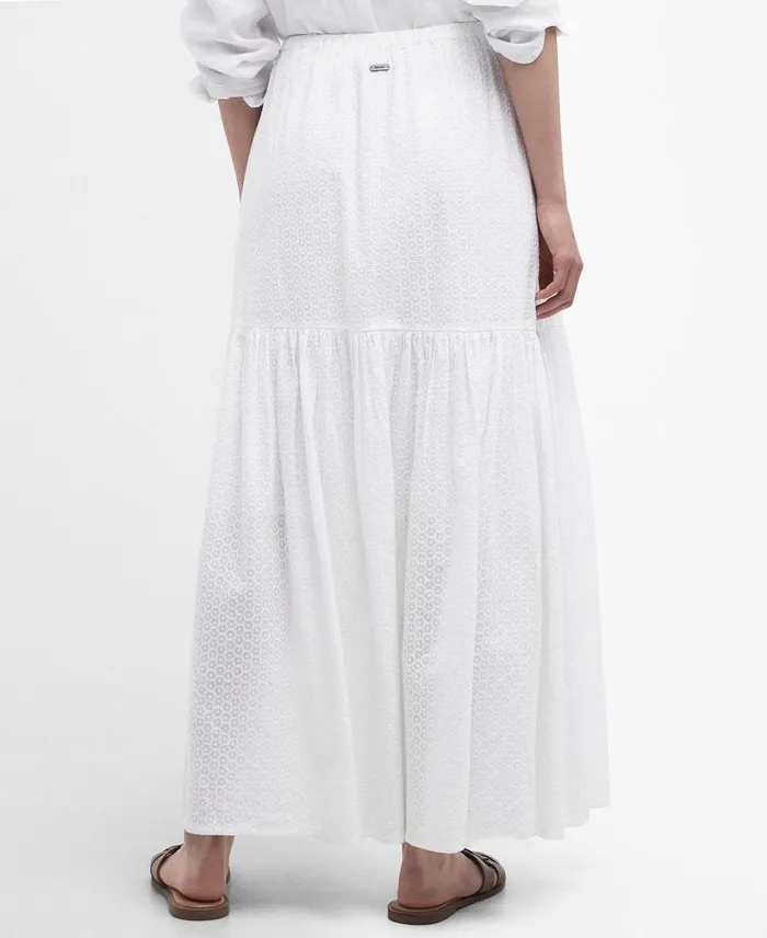 Kelley Midi Skirt Classic White Women Barbour Dresses and Skirts