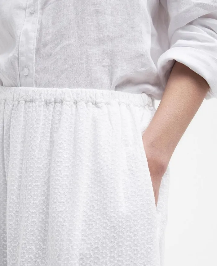 Kelley Midi Skirt Classic White Women Barbour Dresses and Skirts