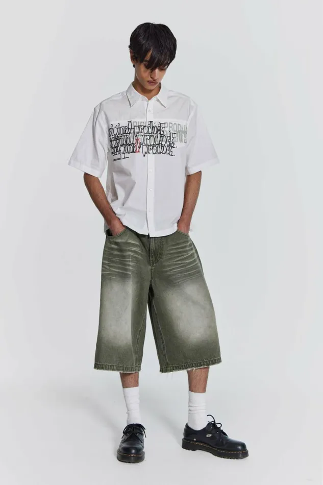 Khaki Colossus Jorts Khaki Men Jaded London Shorts and Jorts
