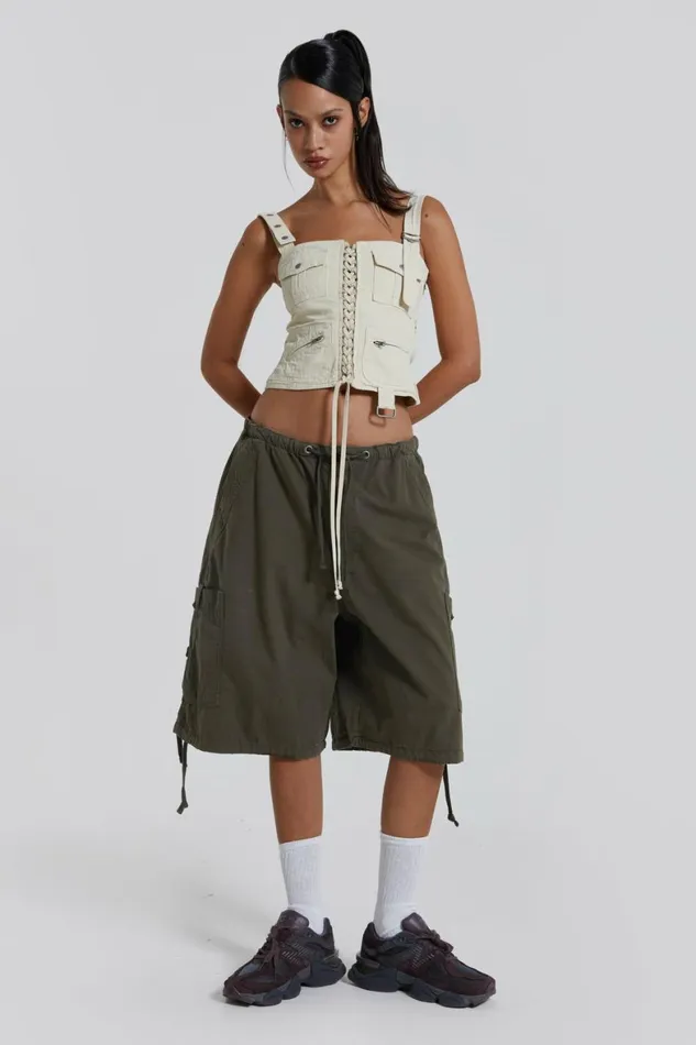 Khaki Parachute Cargo Shorts Khaki Women Jaded London Parachute Pants Khaki Parachute Cargo Shorts Khaki Women Jaded London Parachute Pants