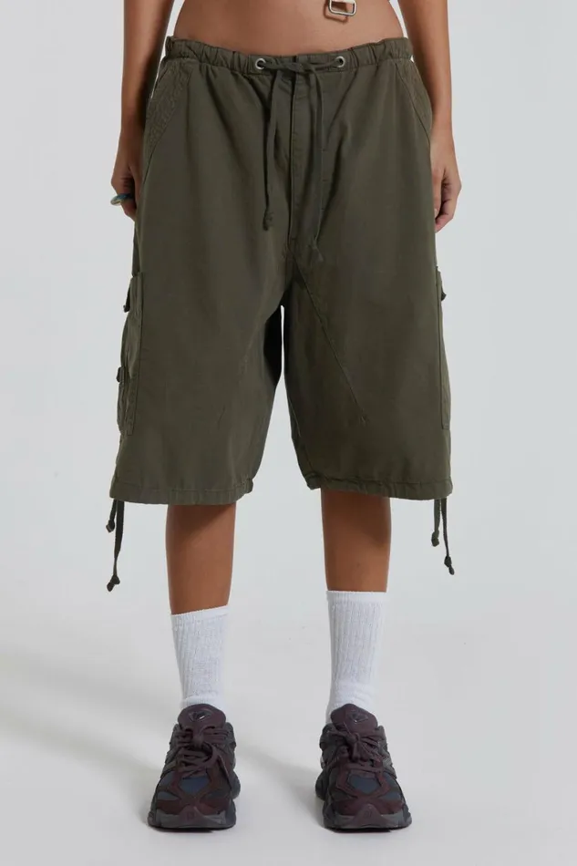 Khaki Parachute Cargo Shorts Khaki Women Jaded London Parachute Pants Khaki Parachute Cargo Shorts Khaki Women Jaded London Parachute Pants