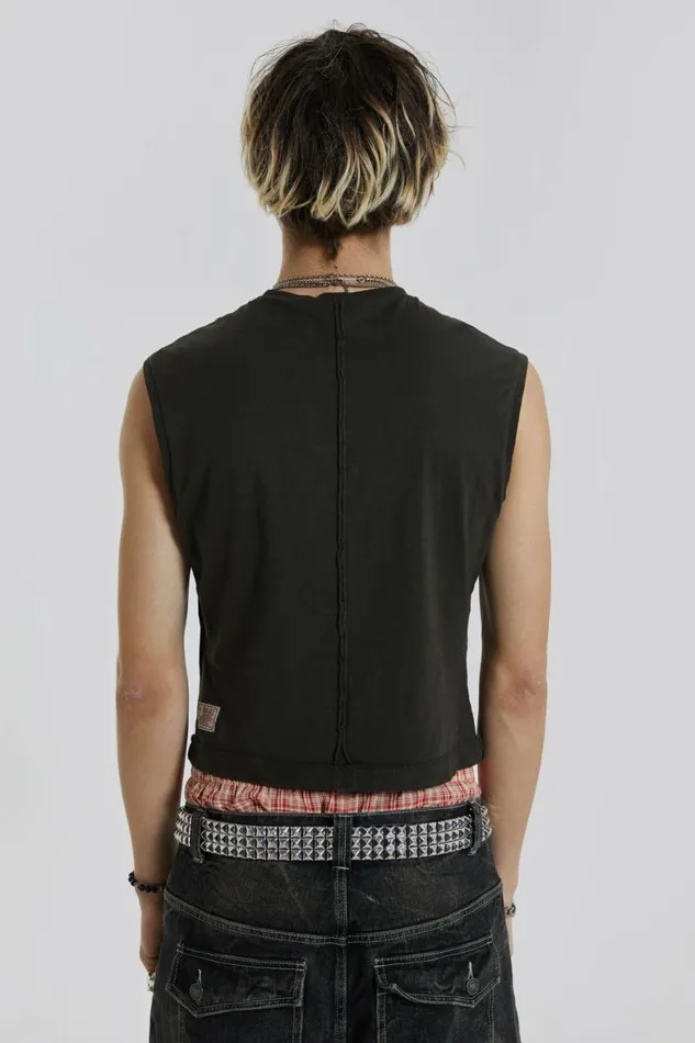 Khaki Slub Tank Khaki Men Jaded London Vests Khaki Slub Tank Khaki Men Jaded London Vests