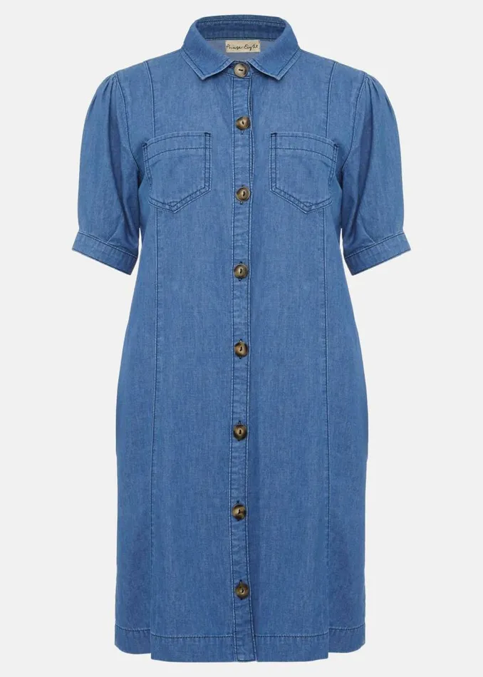 Kiah Puff Sleeve Denim Dress Denim Women Phase Eight Dresses