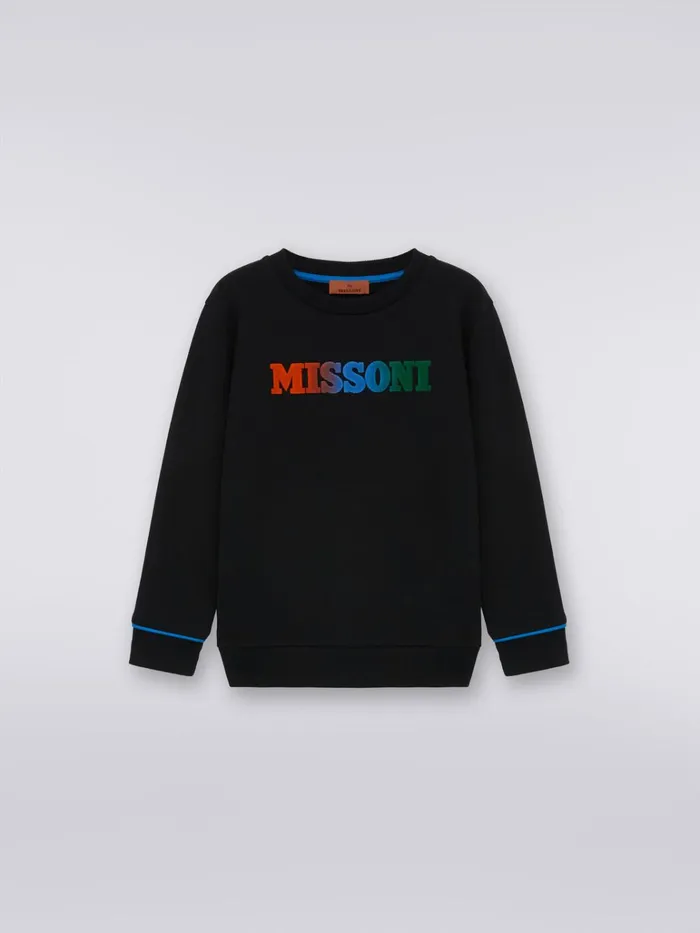 Kids Cotton Sweatshirt With Dgrad Logo Black Missoni Clothing