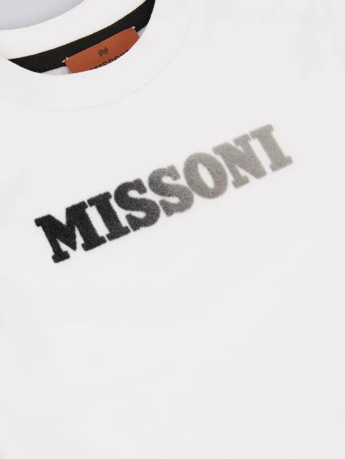Kids Cotton TShirt With Dgrad Logo White Missoni Baby 024 Months Kids Cotton TShirt With Dgrad Logo White Missoni Baby 024 Months