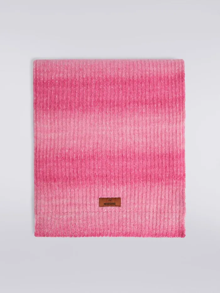 Kids Dgrad Ribbed Mohair And Alpaca Blend Scarf Pink Missoni Accessories