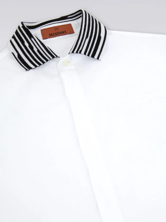 Kids LongSleeved Cotton Shirt Black and White Missoni Clothing Kids LongSleeved Cotton Shirt Black and White Missoni Clothing