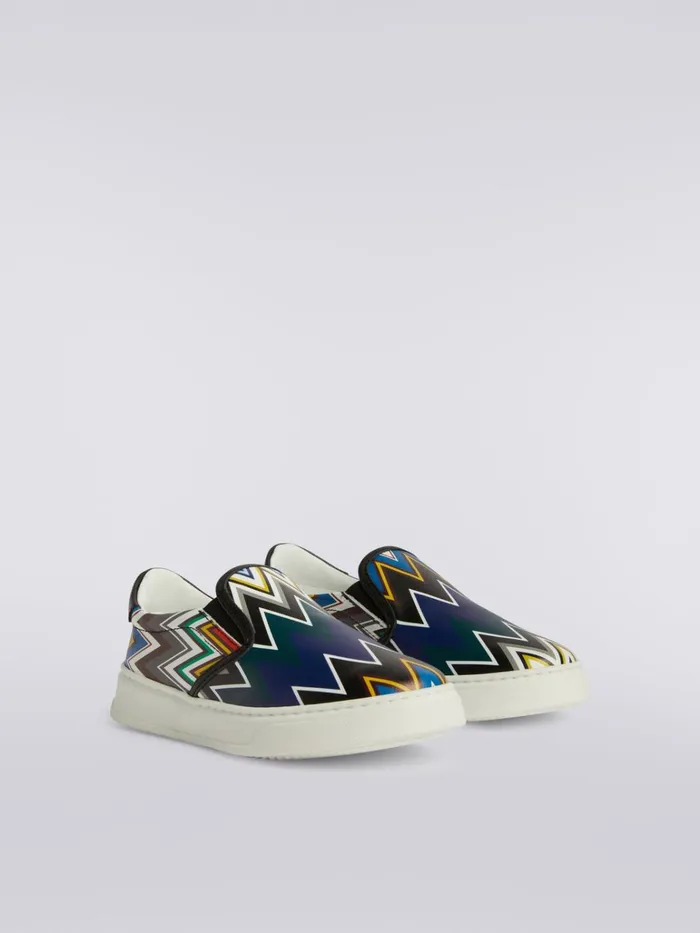 Kids SlipOn Trainers With Zigzag Print Multicoloured Missoni Accessories Kids SlipOn Trainers With Zigzag Print Multicoloured Missoni Accessories