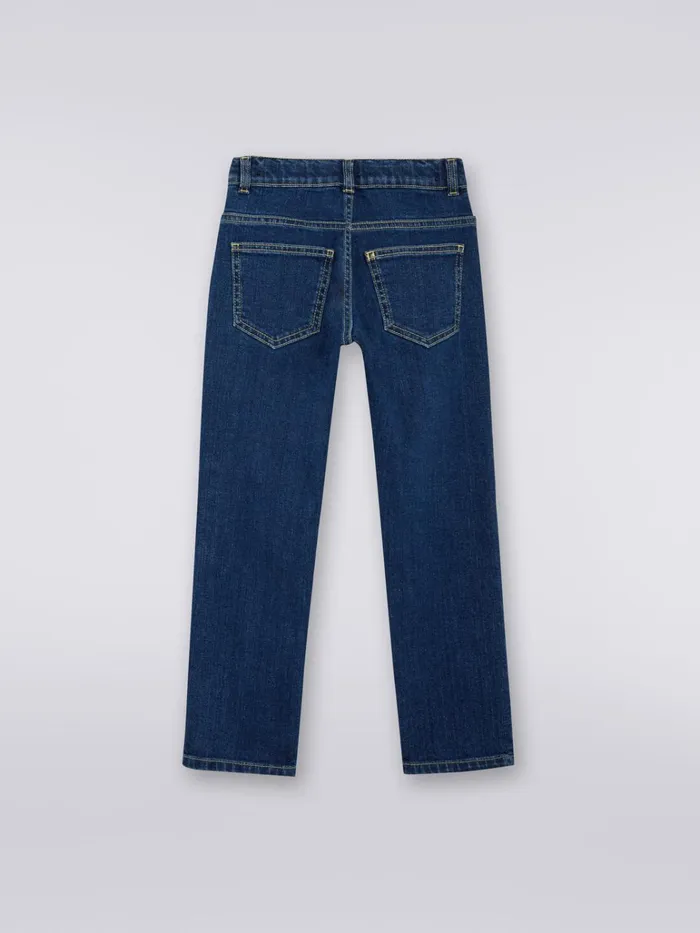 Kids Stretch Cotton Trousers White and Blue Missoni Clothing Kids Stretch Cotton Trousers White and Blue Missoni Clothing