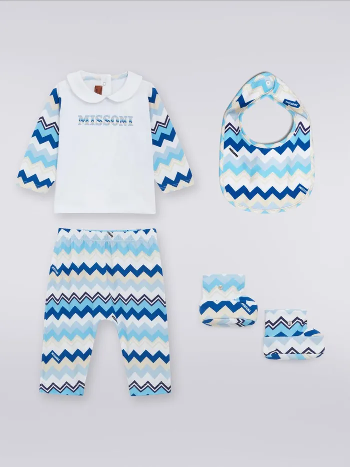 Kids ThreePiece Set In Cotton With Zigzag Pattern Multicoloured Missoni Baby 024 Months