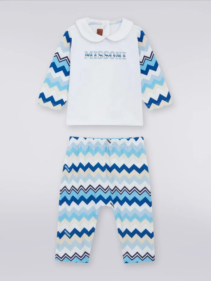 Kids ThreePiece Set In Cotton With Zigzag Pattern Multicoloured Missoni Baby 024 Months Kids ThreePiece Set In Cotton With Zigzag Pattern Multicoloured Missoni Baby 024 Months