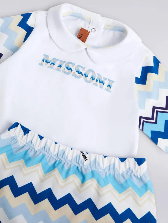 Kids ThreePiece Set In Cotton With Zigzag Pattern Multicoloured Missoni Baby 024 Months Kids ThreePiece Set In Cotton With Zigzag Pattern Multicoloured Missoni Baby 024 Months