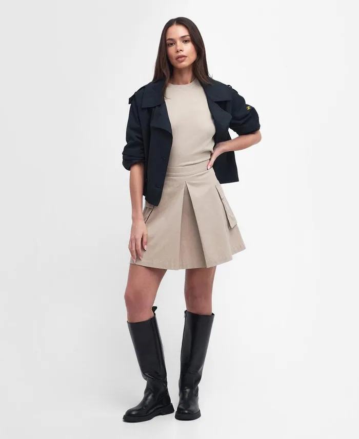 Kinghorn Mini Skirt Oat Women Barbour Dresses and Skirts